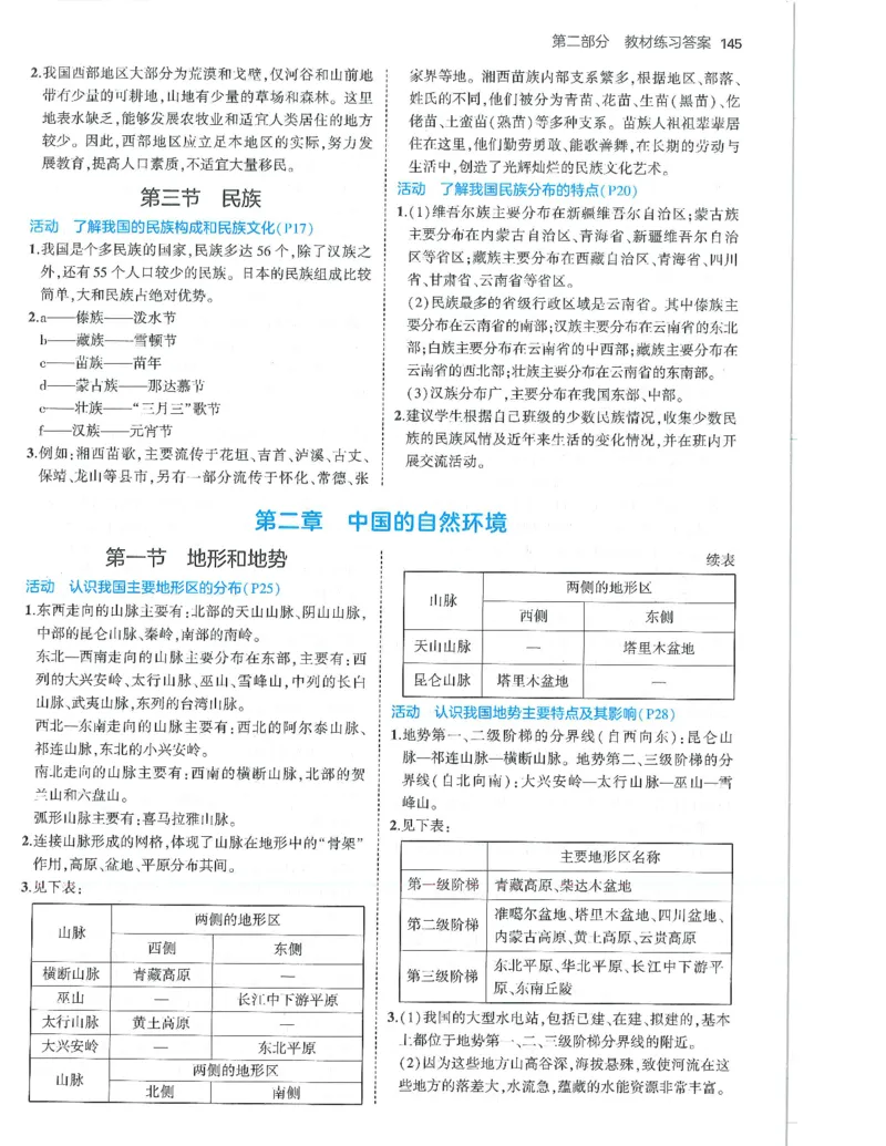53-初中同步-8上-地理人教版答案_1、初中学习资料_24秋试卷_2025版《53&bull;初中同步》上册全科