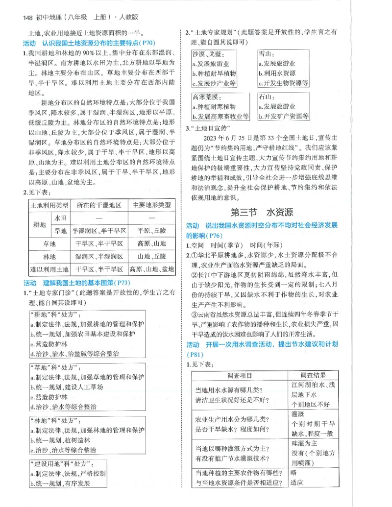 53-初中同步-8上-地理人教版答案_1、初中学习资料_24秋试卷_2025版《53&bull;初中同步》上册全科