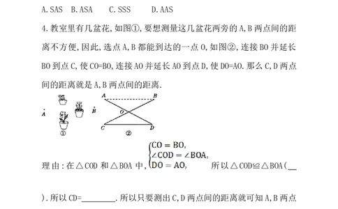 4.5利用三角形全等测距离2_1、初中学习资料_4-2、数学_北师大版_北师大版初中数学7下_2022春七数下(BS)--各阶段精品试题_同步练习