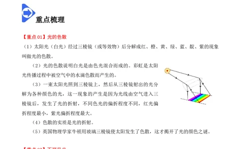 4.5光的色散-2020-2021学年八年级物理上册同步课堂帮帮帮（人教版）(15144505)_1、初中学习资料_4-4、物理_4-4-3、初二物理上册_2023更新_八年级物理上册同步课堂练习帮帮帮（精品推荐）