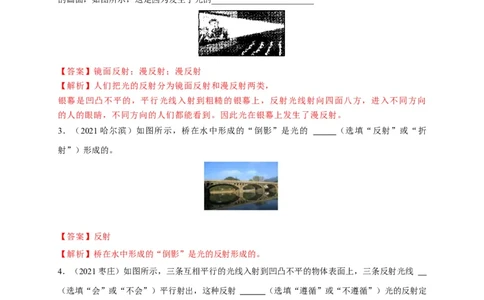 4.2光的反射（解析版）_1、初中学习资料_4-4、物理_4-4-3、初二物理上册_2023更新_5人教物理试卷8上同步练习新