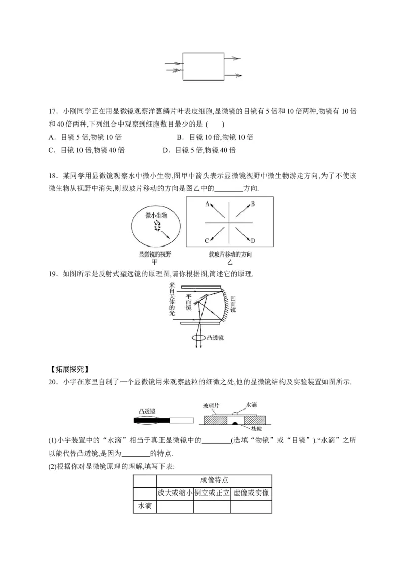 5.5显微镜和望远镜（原卷版）_1、初中学习资料_4-4、物理_4-4-3、初二物理上册_2023更新_5人教物理试卷8上同步练习新