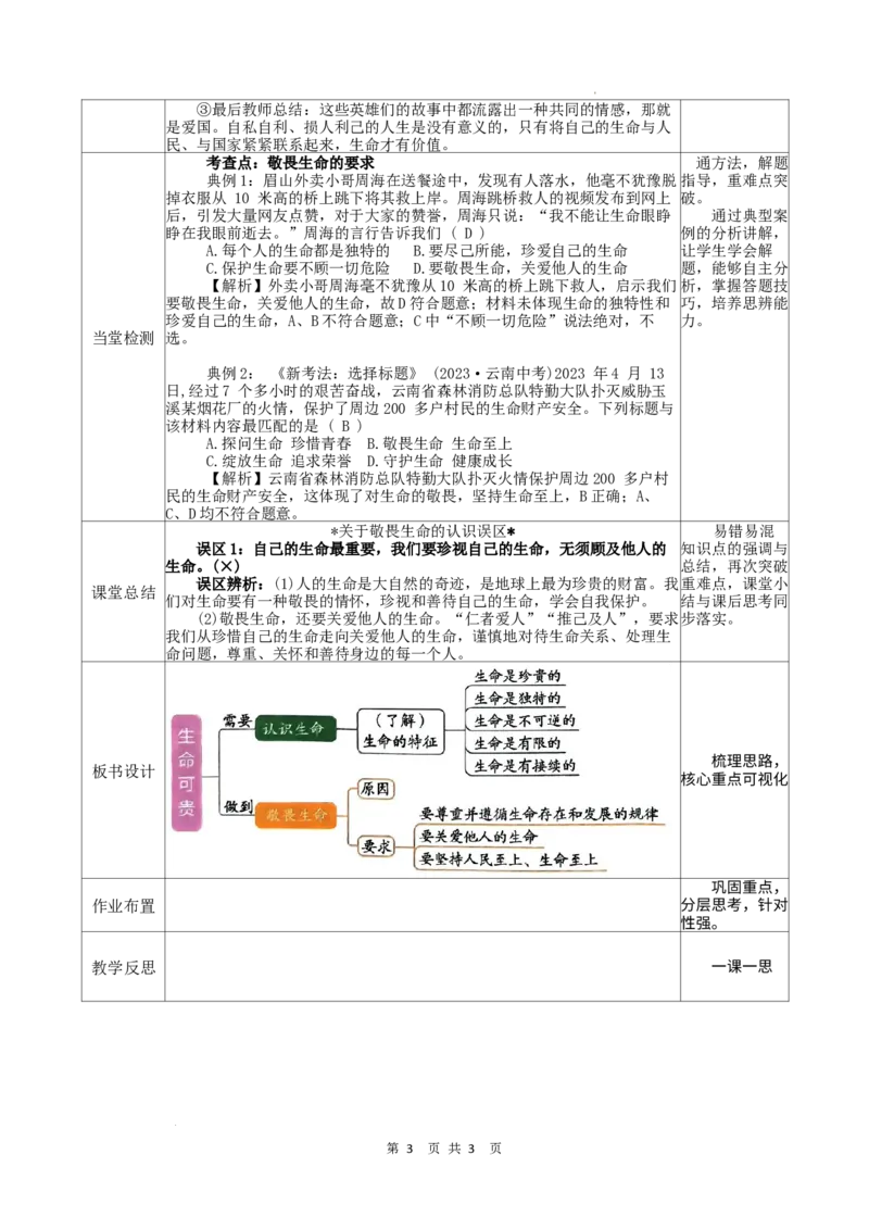 3.8.2敬畏生命_1、初中学习资料_2024秋改版_七上最新版道德课件_教案