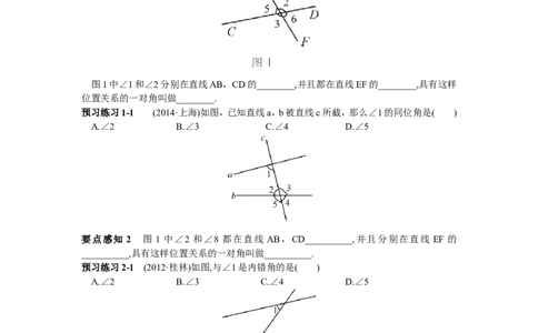 5.1.3同位角、内错角、同旁内角_1、初中学习资料_4-2、数学_4-2-2、初一数学下册_人教数学七年级下课时练习（148份）_同步练习（第2套含答案）（共34份）_第5章相交线与平行线