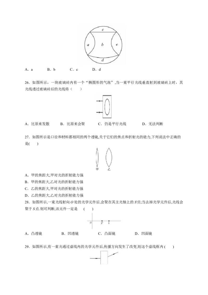 5.1透镜（原卷版）_1、初中学习资料_4-4、物理_4-4-3、初二物理上册_2023更新_5人教物理试卷8上同步练习新_5.1透镜-2021-2022学年八年级物理上册课后分层拔高训练（人教版）(30858457)