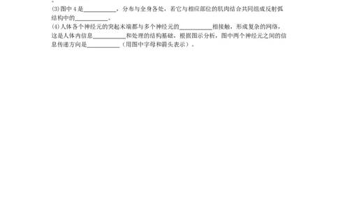 4.6.2神经系统的组成-练学堂2021-2022学年七年级生物下学期同步习题精练（人教版）（原卷版）_1、初中学习资料_4-6、生物_4-6-2、初一生物下册_同步练习（89份）