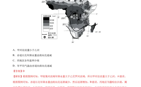 8.3.1撒哈拉以南非洲&mdash;&mdash;黑种人的故乡-2021-2022学年七年级地理下册课后培优练（人教版）（解析版）_1、初中学习资料_4-8、地理_4-8-2、初一地理下册_1.地理7下同步练习（38份）