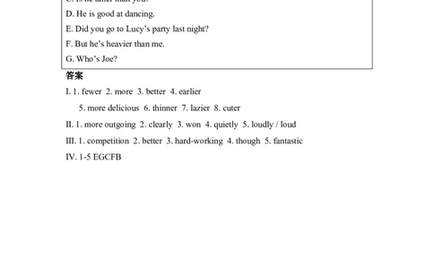 SectionA(1a&mdash;2d)_1、初中学习资料_4-3、英语_4-3-3、初二英语上册_人教英语八年级上课时练习（052份）_同步练习2_八年级上Unit3I'mmoreoutgoingthanmysister同步练习（4课时）