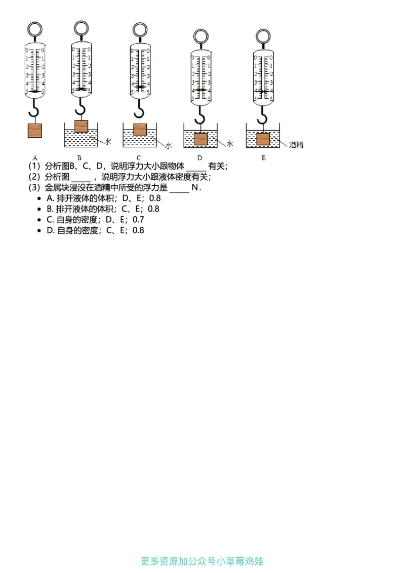 8年级物理下册终版_1、初中学习资料_24秋试卷_（41121）2024初中物理《终极练习》8-9年级配套习题