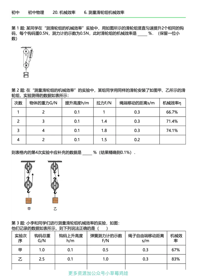 8年级物理下册终版_1、初中学习资料_24秋试卷_（41121）2024初中物理《终极练习》8-9年级配套习题