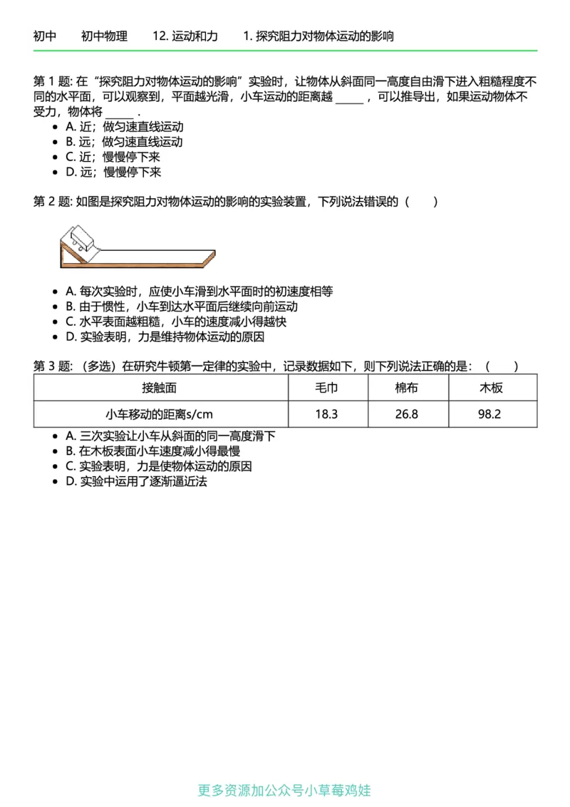 8年级物理下册终版_1、初中学习资料_24秋试卷_（41121）2024初中物理《终极练习》8-9年级配套习题