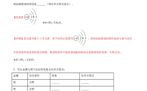 8.2.1金属与氧气、稀酸的反应（人教版）（解析版）_1、初中学习资料_4-5、化学_4-5-5、初三化学下册_人教化学九年级下课时练习（072份）_九年级化学下册同步课时轻松过（人教版）