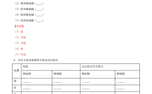 8.2.1金属与氧气、稀酸的反应（人教版）（解析版）_1、初中学习资料_4-5、化学_4-5-5、初三化学下册_人教化学九年级下课时练习（072份）_九年级化学下册同步课时轻松过（人教版）