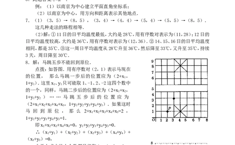 7.1　有序数对　　检测题_1、初中学习资料_4-2、数学_4-2-2、初一数学下册_人教数学七年级下课时练习（148份）_同步练习（第3套含答案）（共59份）