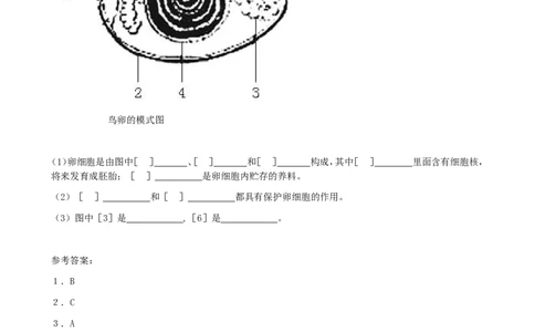 7.1.4《鸟的生殖和发育》同步练习1含答案_1、初中学习资料_4-6、生物_4-6-4、初二生物下册_1、同步练习（67份）_赠送同步练习53份_7.1生物的生殖和发育_第4节鸟的生殖和发育