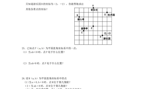 7.1　平面直角坐标系　检测题1_1、初中学习资料_4-2、数学_4-2-2、初一数学下册_人教数学七年级下课时练习（148份）_同步练习（第3套含答案）（共59份）