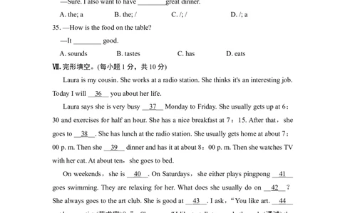Unit2单元过关卷_1、初中学习资料_4-3、英语_4-3-2、初一英语下册_人教英语七年级下单元试卷（092份）_单元测试卷_Unit2Whattimedoyougotoschool？