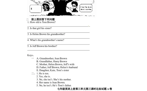 unit2练习1含答案_1、初中学习资料_4-3、英语_4-3-1、初一英语上册_人教英语七年级上课时练习（056份）_同步练习2_unit2thisismysister