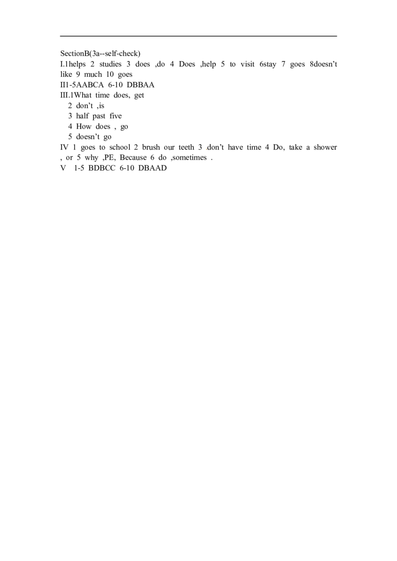Unit2SectionB(3a--self-check)_1、初中学习资料_4-3、英语_4-3-2、初一英语下册_人教英语七年级下课时练习（072份）_同步练习1_Unit2whattimedoyougotoschool（含答案，4份）
