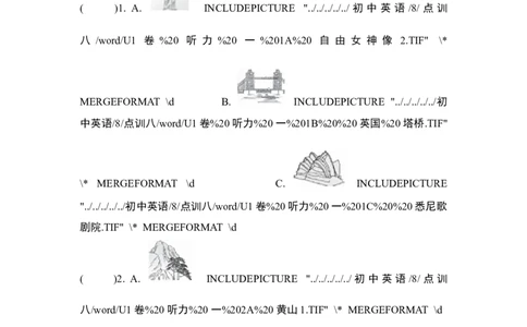 UNIT1单元过关卷_1、初中学习资料_4-3、英语_4-3-3、初二英语上册_人教英语八年级上单元试卷（120份）_单元测试卷版式2（有听力）_Unit1Wheredidyougoonvacation？