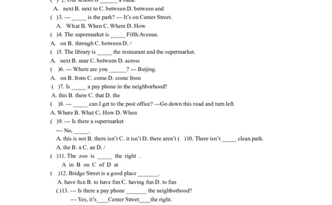 Unit8SectionB(3a--self-check)_1、初中学习资料_4-3、英语_4-3-2、初一英语下册_人教英语七年级下课时练习（072份）_同步练习1_Unit8Isthereapostofficenearhere（含答案，4份）