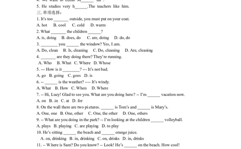 Unit7SectionB(Ia-2c)_1、初中学习资料_4-3、英语_4-3-2、初一英语下册_人教英语七年级下课时练习（072份）_同步练习1_Unit7It&rsquo;sraining（含答案，4份）
