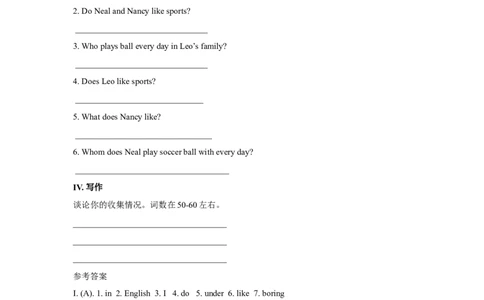 unit5单元测试2含答案_1、初中学习资料_4-3、英语_4-3-1、初一英语上册_人教英语七年级上单元试卷（092份）_单元测试卷3（无听力）