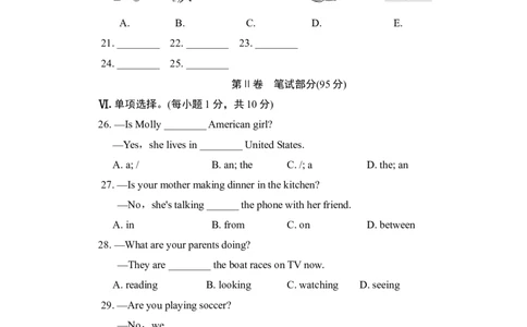 Unit6单元过关卷_1、初中学习资料_4-3、英语_4-3-2、初一英语下册_2023更新_单元测试卷_Unit6I'mwatchingTV
