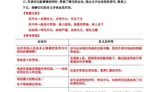 《回忆我的母亲》课后习题参考答案_1、初中学习资料_2024秋改版_人教七上语文新版课件_3.课件PPT04套_4.第四单元_14回忆我的母亲考点精讲版