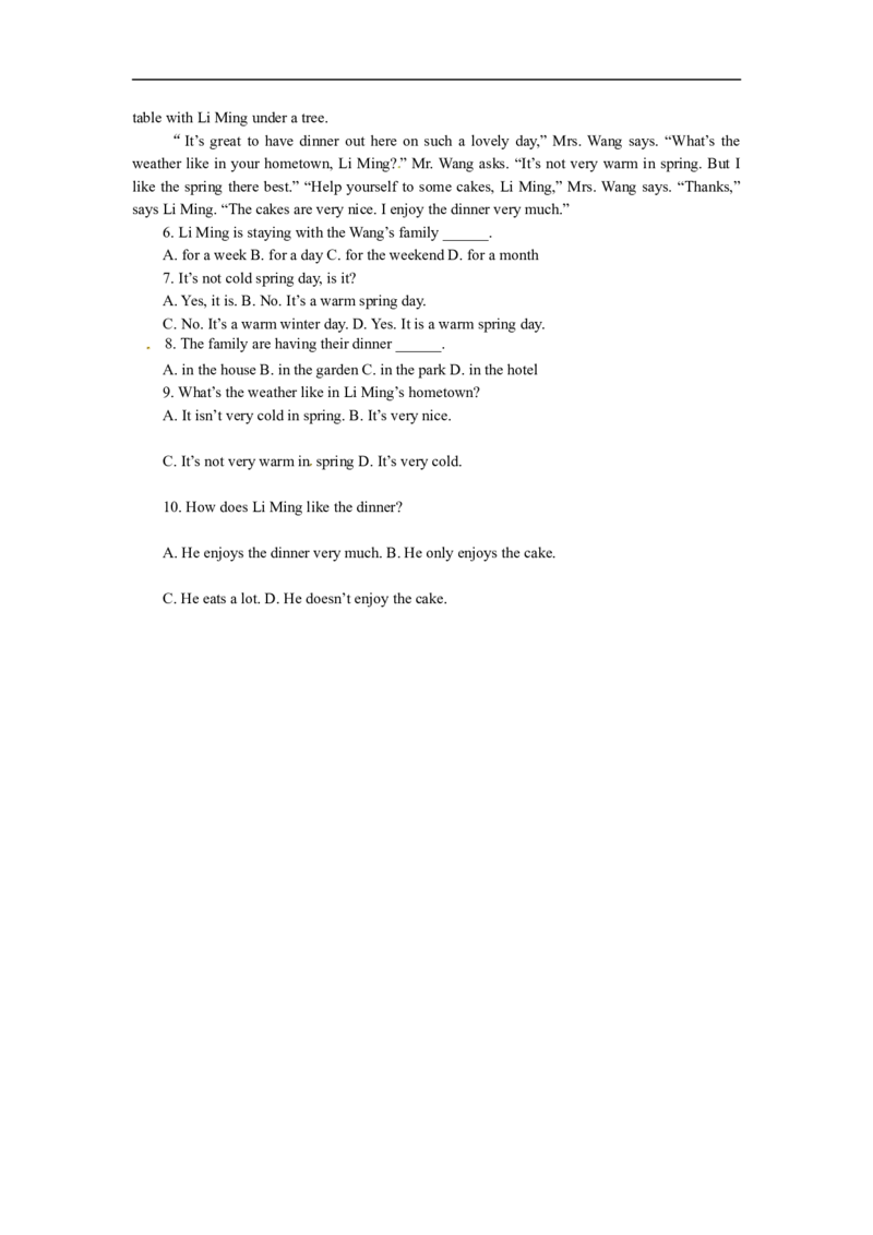 Unit7SectionB(3a-self-check)_1、初中学习资料_4-3、英语_4-3-2、初一英语下册_人教英语七年级下课时练习（072份）_同步练习1_Unit7It&rsquo;sraining（含答案，4份）