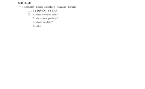 Unit8Whenisyourbirthday课课练测试卷及答案_1、初中学习资料_4-3、英语_4-3-1、初一英语上册_人教英语七年级上课时练习（056份）_同步练习1（备用）