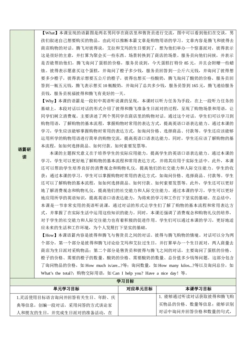Unit7HappyBirthday!（大单元教学设计）_1、初中学习资料_2024秋改版_人教七上英语课件_4.教案