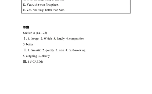 unit3练习2四课时含答案_1、初中学习资料_4-3、英语_4-3-3、初二英语上册_2023更新_同步练习1_unit3i'mmoreoutgoingthanmysis