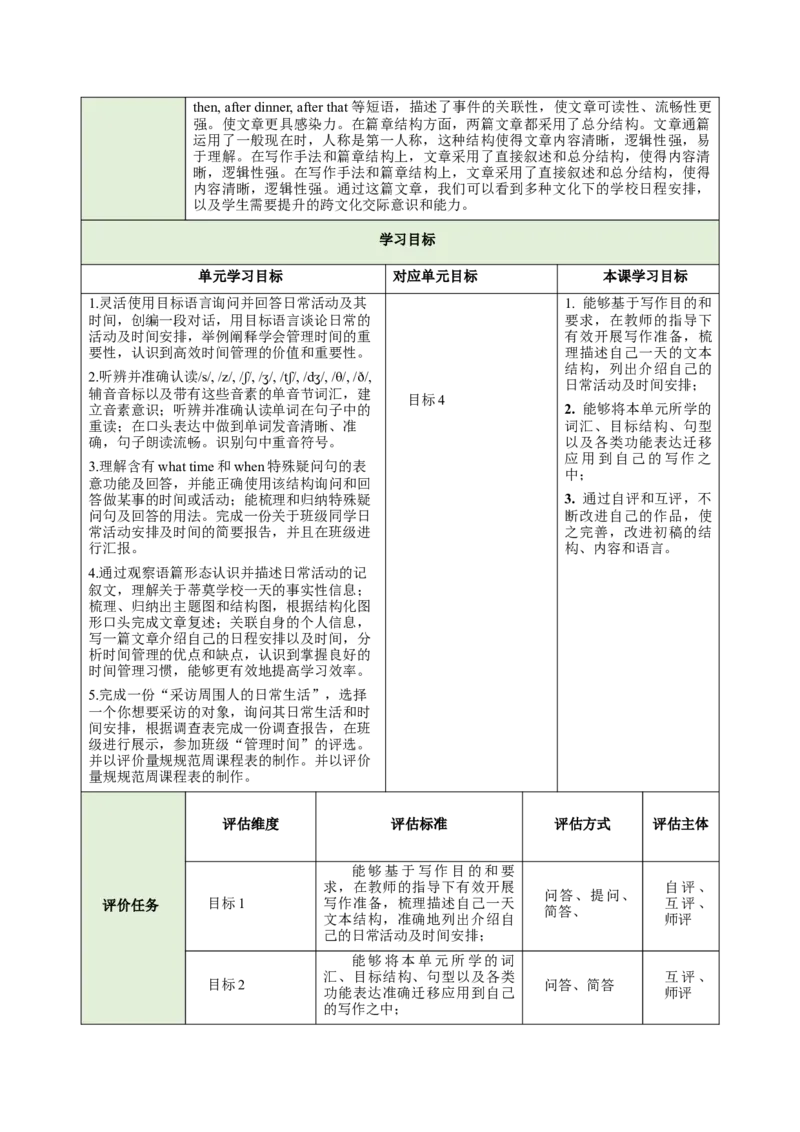 Unit6ADayinthelife（大单元教学设计）_1、初中学习资料_2024秋改版_人教七上英语课件_4.教案