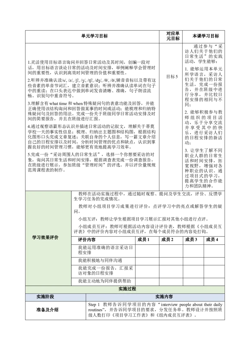 Unit6ADayinthelife（大单元教学设计）_1、初中学习资料_2024秋改版_人教七上英语课件_4.教案