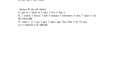Unit3SectionB(3a-selfcheck)_1、初中学习资料_4-3、英语_4-3-2、初一英语下册_人教英语七年级下课时练习（072份）_同步练习1_Unit3Howdoyougettoschool（含答案，4份）
