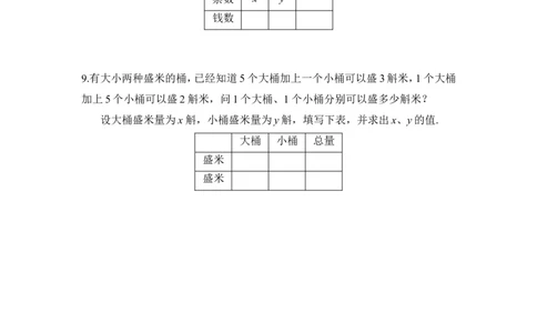 《应用二元一次方程组-鸡兔同笼》课堂作业_1、初中学习资料_4-2、数学_北师大版_北师大版初中数学8上_八年级上学期数学北师大版单元测试题_第五章二元一次方程组
