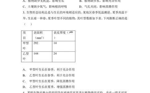 《绿色植物是生物圈中有机物的制造者》习题1含答案_1、初中学习资料_4-6、生物_4-6-1、初一生物上册_同步练习-138份_2、同步练习第2套115份_第3单元生物圈中的绿色植物