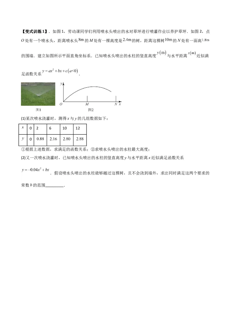 专题04二次函数实际应用的四种考法（原卷版）（北师大版）_1、初中学习资料_24秋试卷_初中数学《常考压轴题攻略》_常考压轴题最新九年级数学下册压轴题攻略（北师大版）