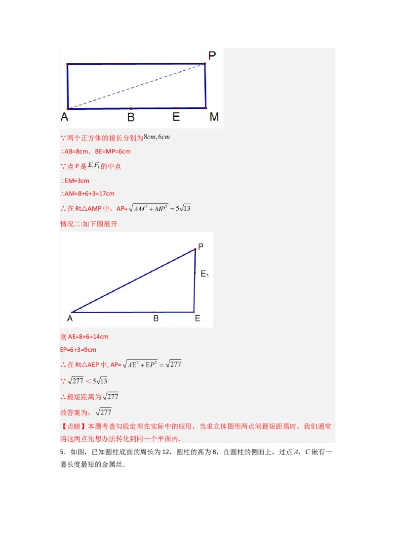 专题02勾股定理实际应用的三种考法（解析版）（北师大版）_1、初中学习资料_24秋试卷_初中数学《常考压轴题攻略》_常考压轴题最新八年级数学上册压轴题攻略（北师大版）