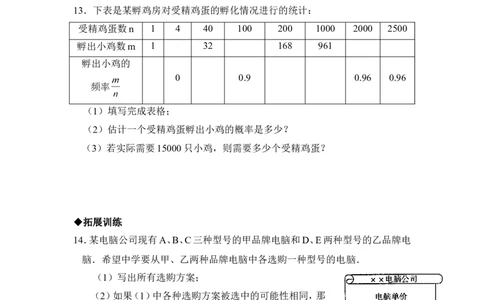 《用频率估计概率》分层练习_1、初中学习资料_4-2、数学_北师大版_北师大版初中数学9上_9年级上学期数学北师大单元习题_第三章概率的进一步认识