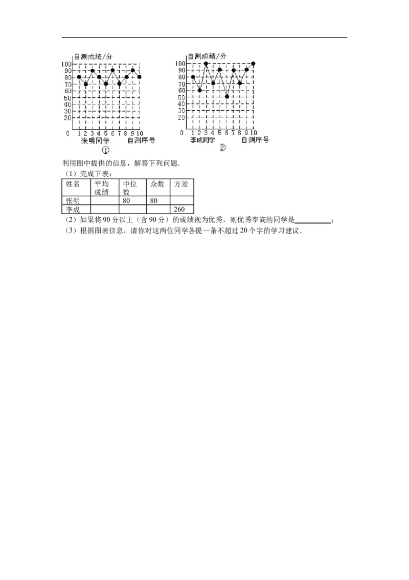 《第6章数据的分析》单元测试卷含答案解析_1、初中学习资料_2024秋改版_七上数学最新版课件_八上北师大版_北8数上其他试卷+重点讲练_第六章数据的分析_单元检测