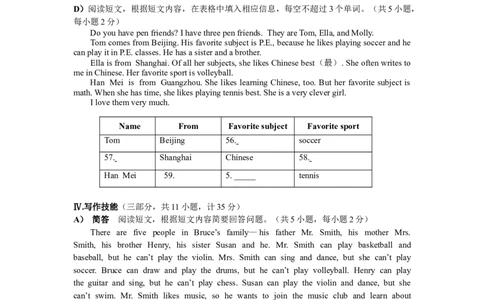 七年级英语下册单元测试卷（1）_1、初中学习资料_4-3、英语_4-3-2、初一英语下册_2023更新_单元测试卷_Unit1Canyouplaytheguitar？