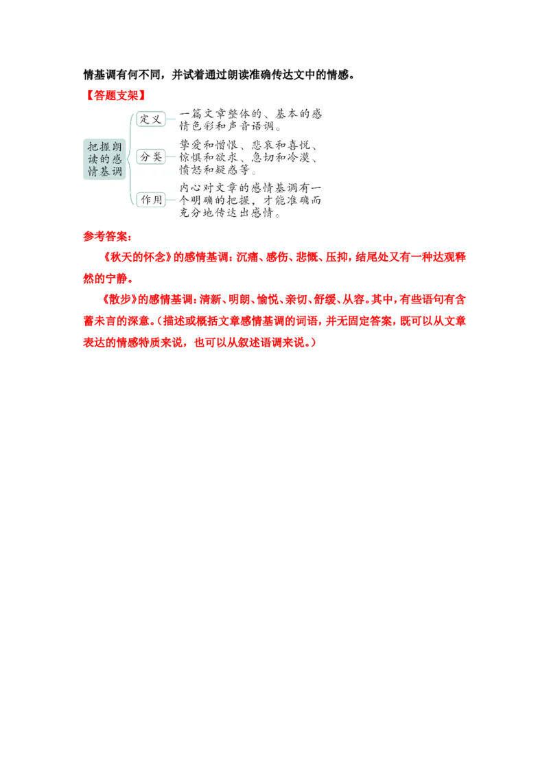 《散步》课后习题参考答案_1、初中学习资料_2024秋改版_人教七上语文新版课件_3.课件PPT04套_2.第二单元_6散步考点精讲版