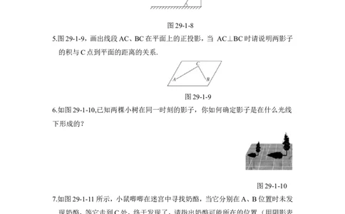 《投影》随堂练习_1、初中学习资料_4-2、数学_北师大版_北师大版初中数学9上_9年级上学期数学北师大单元习题_第五章投影与视图