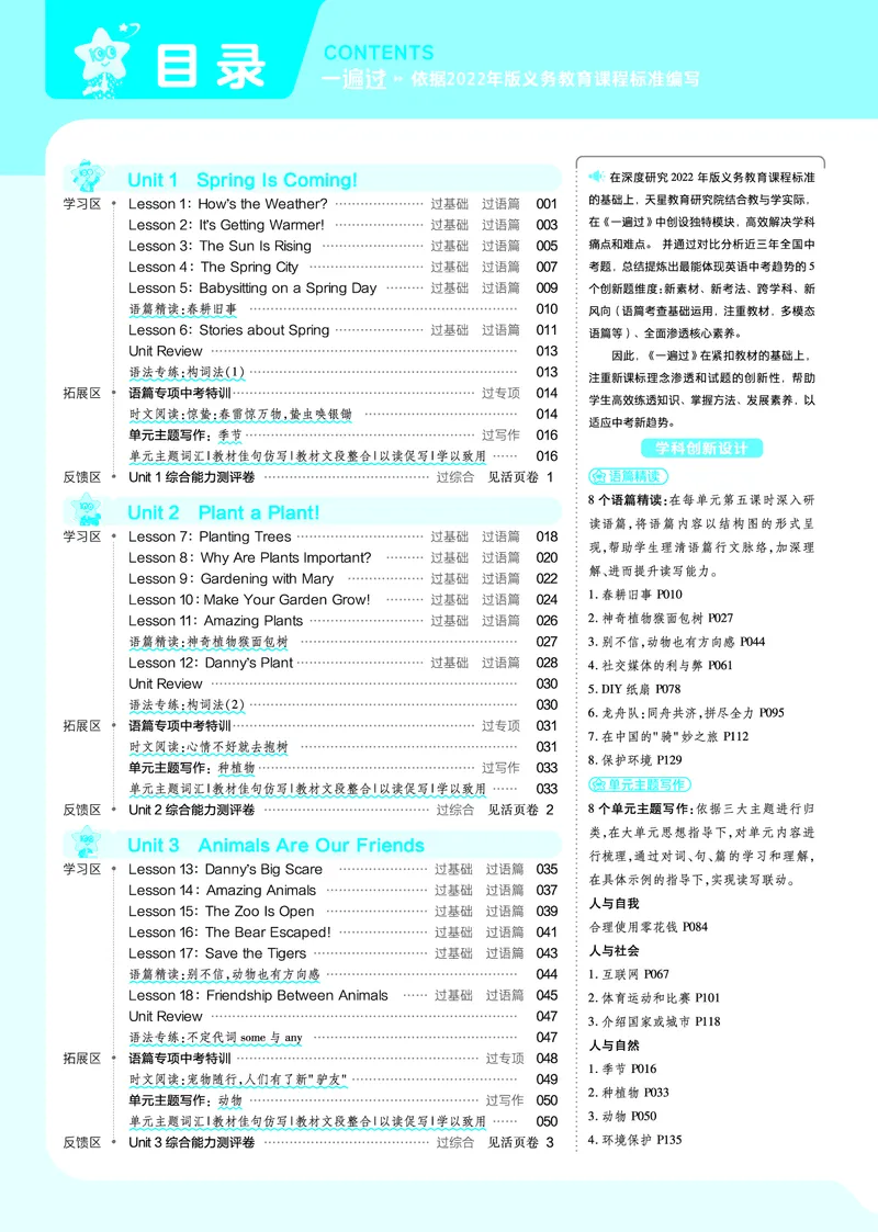 一遍过八下英语冀教正文目录_1、初中学习资料_24秋试卷_2025春季初中《一遍过》下册_2025版一遍过英语冀教版_2025版一遍过英语冀教版8年级下册