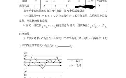 《数据的离散程度》综合测试1_1、初中学习资料_4-2、数学_北师大版_北师大版初中数学8上_八年级上学期数学北师大版单元测试题_第六章数据的分析