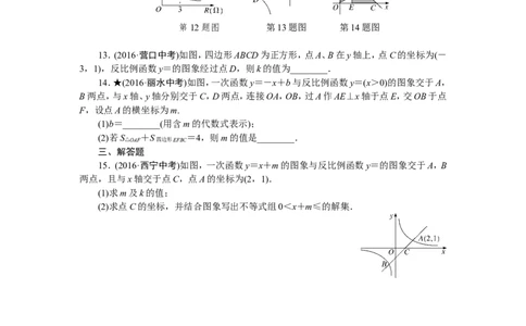 专项训练四　反比例函数_1、初中学习资料_4-2、数学_4-2-6、初三数学下册_人教数学九年级下专项练习（010份）_期末专项）初中9年级下册10份