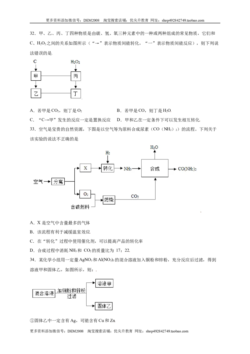 专练02（压轴提升45题）（选择题）（原卷版）_1、初中学习资料_4-5、化学_4-5-5、初三化学上册_人教化学九年级上专项练习（022份）