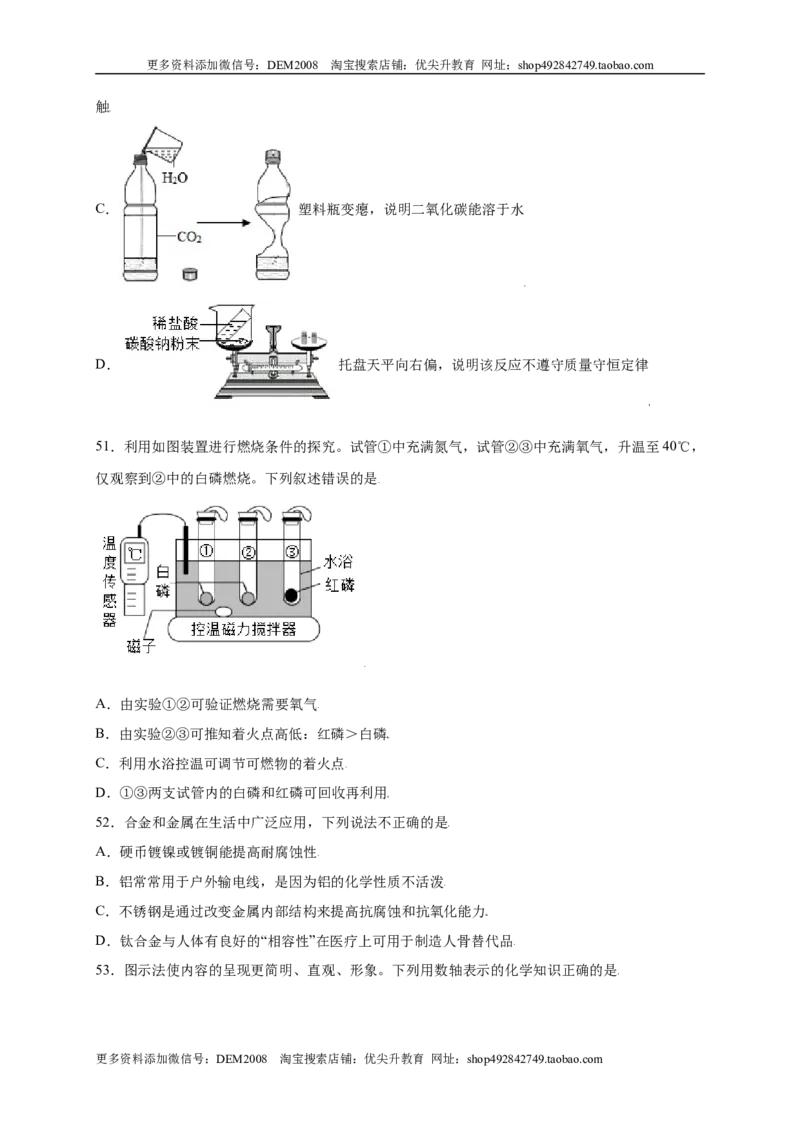 专练01（综合易错80题）（选择题）（原卷版）_1、初中学习资料_4-5、化学_4-5-5、初三化学上册_人教化学九年级上专项练习（022份）